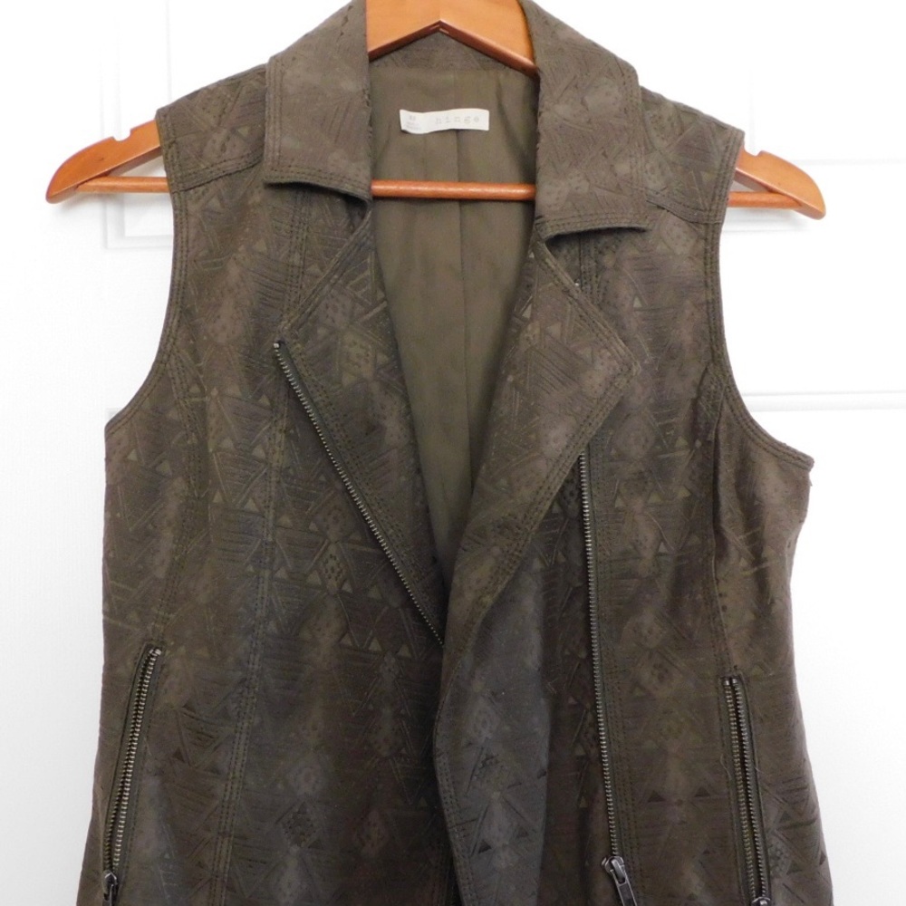 Sleeveless faux suede vest